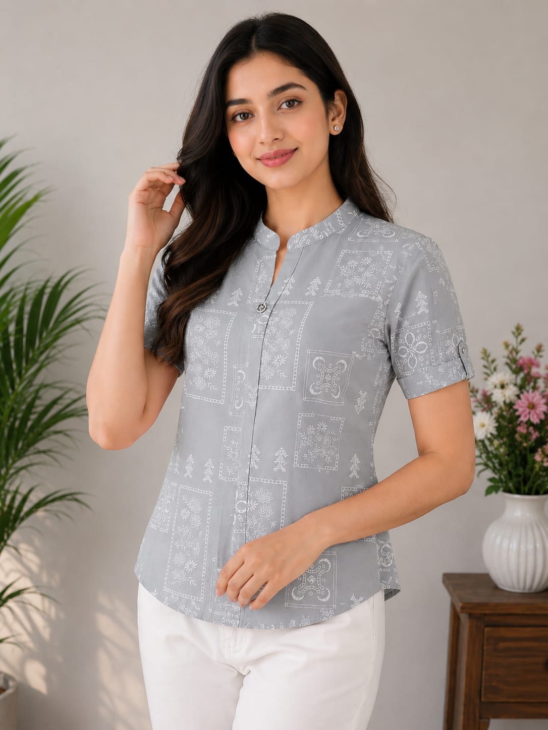 Pink Printed Tunic Top