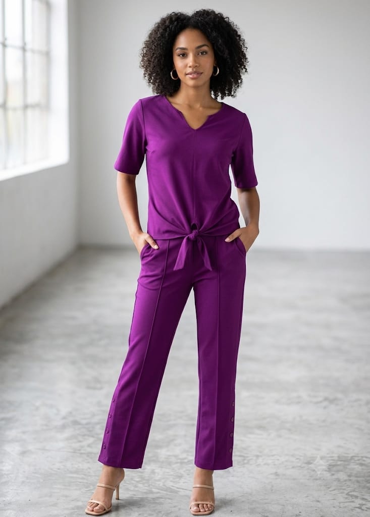 Red Belted Night wear Set